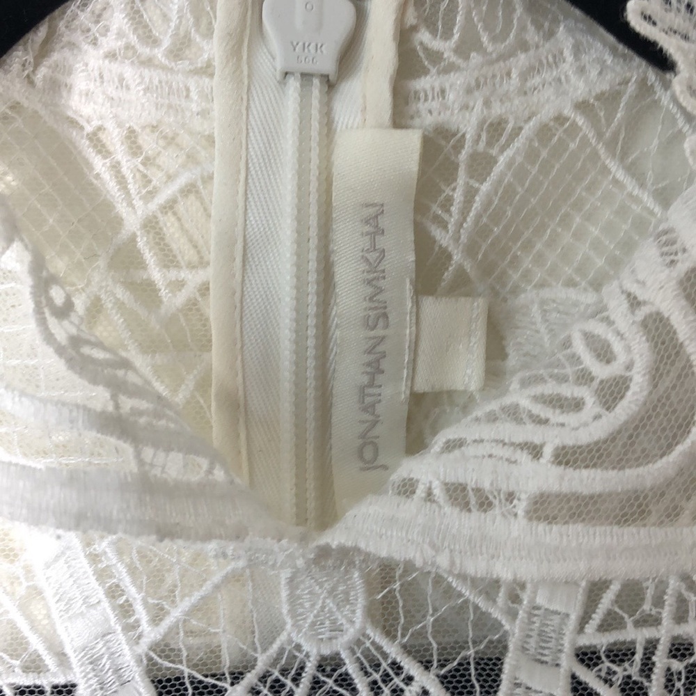 Jonathan Simkhai White Lace Collar  Peplum Top Size 2 (XSmall) - Picture 6 of 10